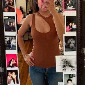 Brown Sleeveless Women's Top